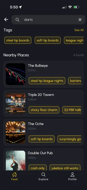 Quick search categories